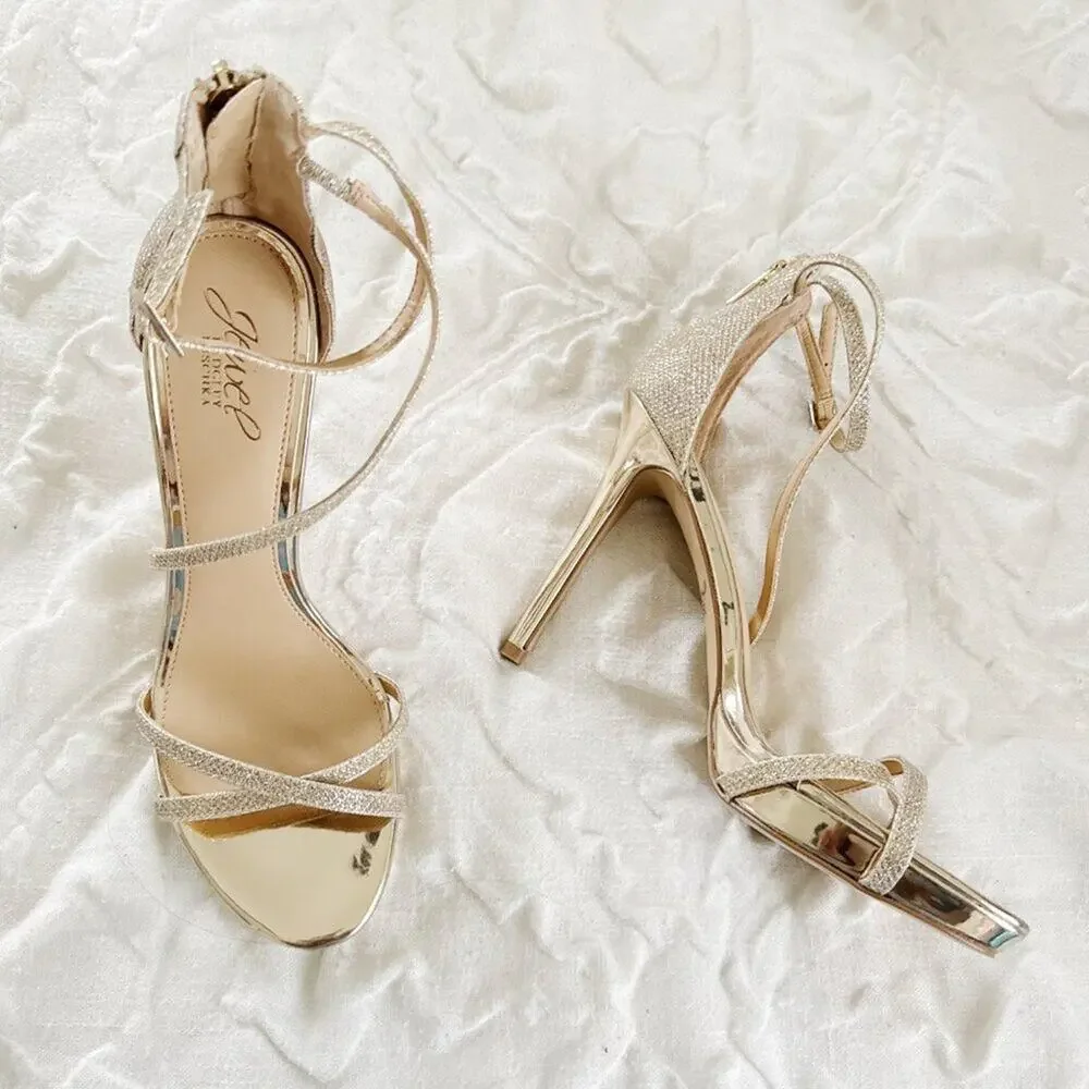 Badgley Mischka Galen Platform Glitter Heels Size 8.5 New $110